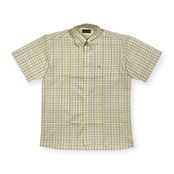 美品 THE SCOTCH HOUSE スコッチハウス チェック柄 BD 半袖シャツ サイズ L /イエロー×グリーン/三陽商会/メンズ