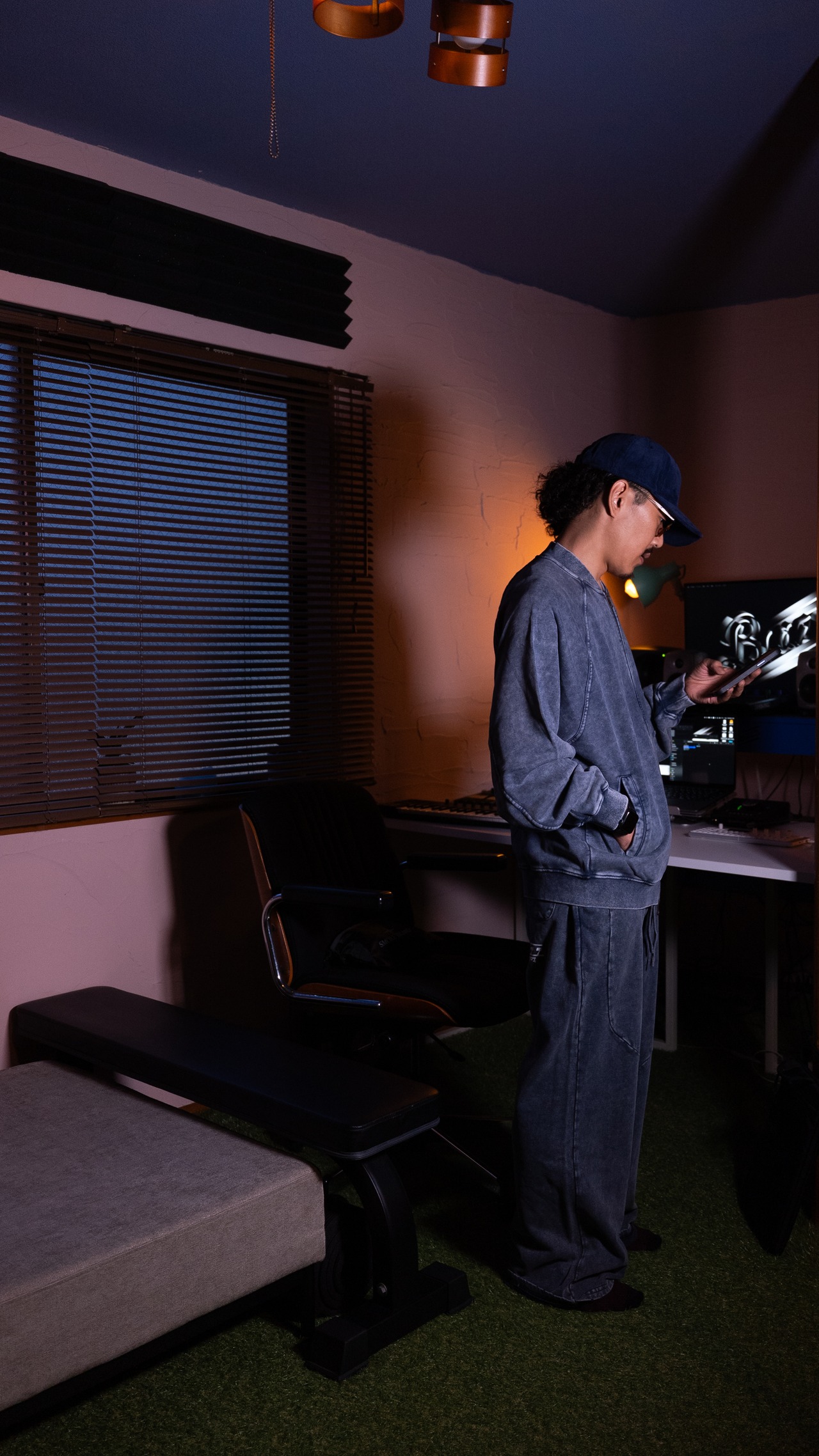 Vintage Washed Sweat Baggy Pants [Denim]