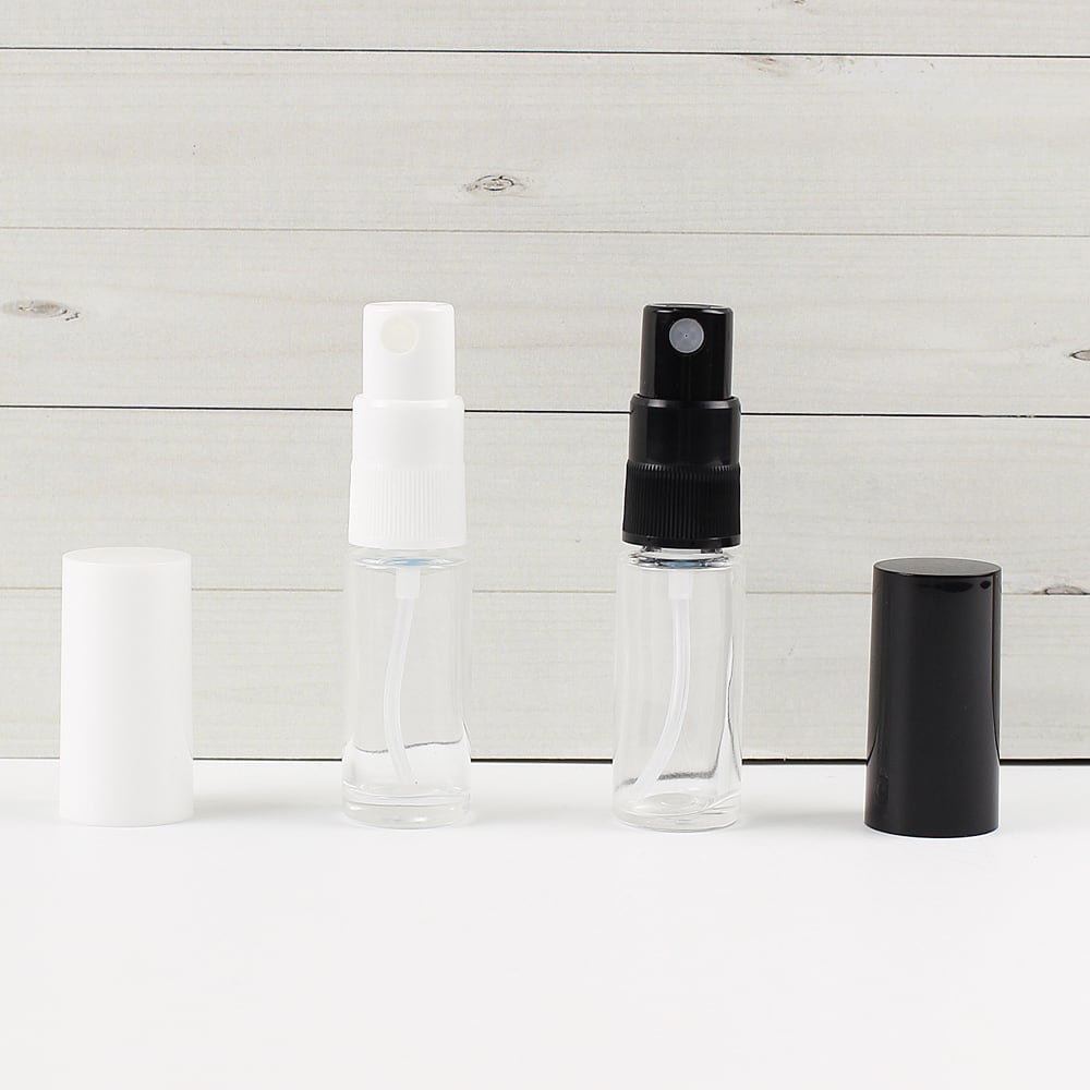 香水スプレー容器 5ml丸瓶 白・黒 持ち歩きアトマイザー | ボトルジロー