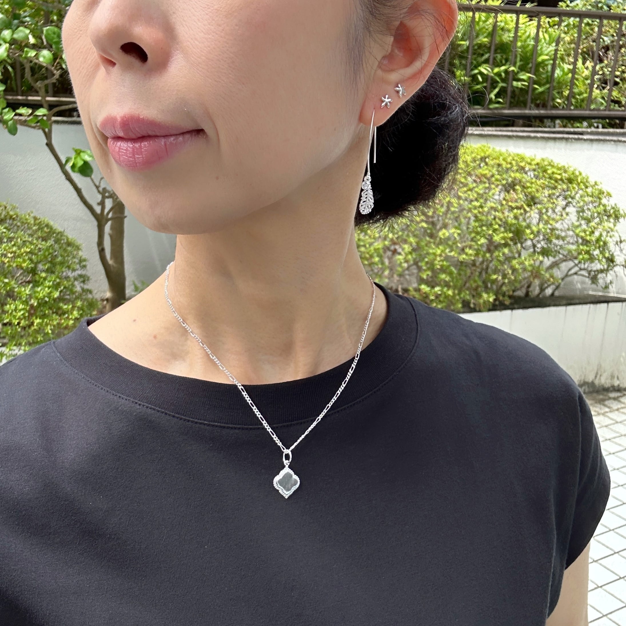 モロッカンタイル with フィガロチェーン ネックレス（ チェーン