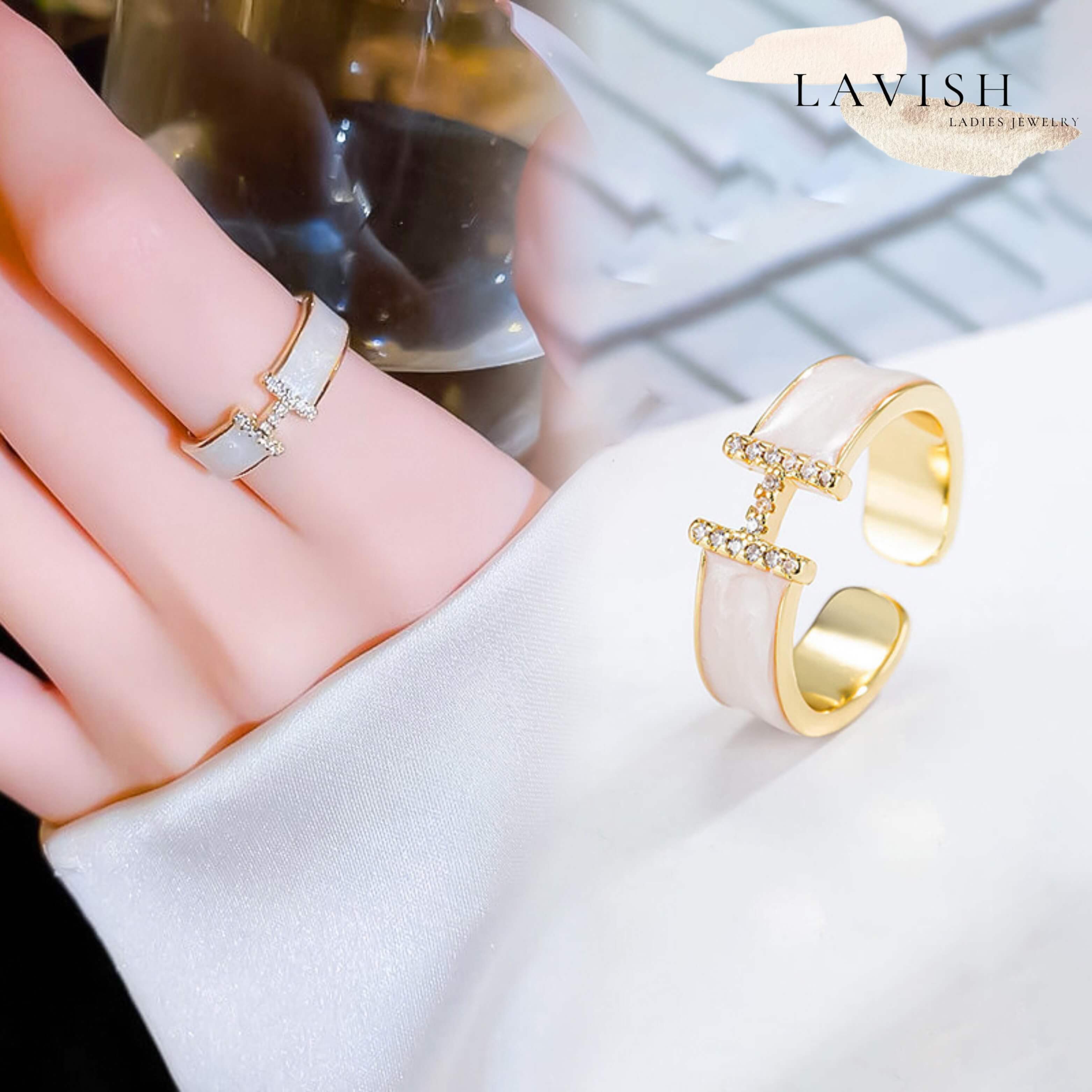 イニシャルHリング ｜ フリーサイズ 指輪 レディース | LAVISH
