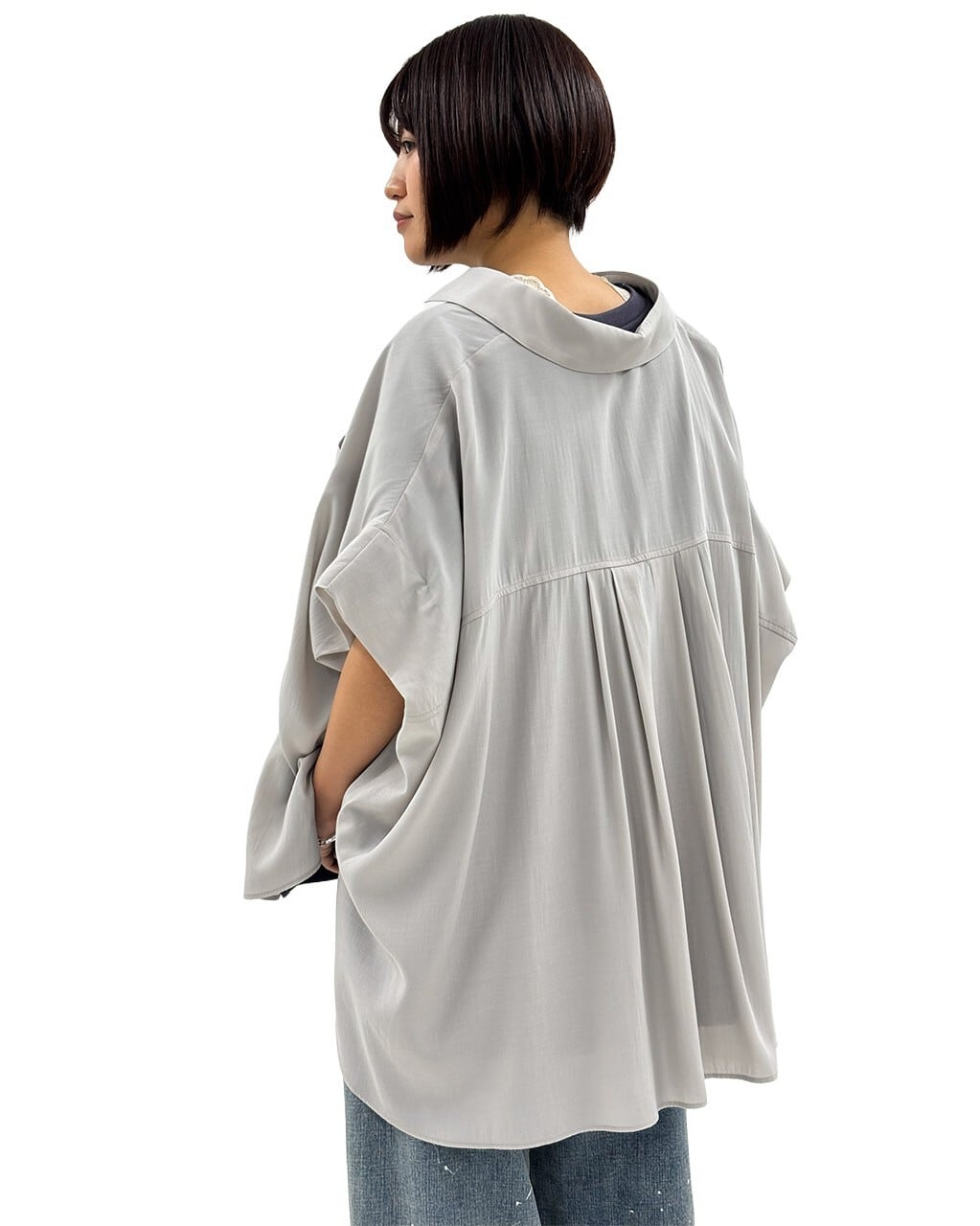 SALE【ayane】オーバーサイズトロミシャツ 826514 アヤン | red earth