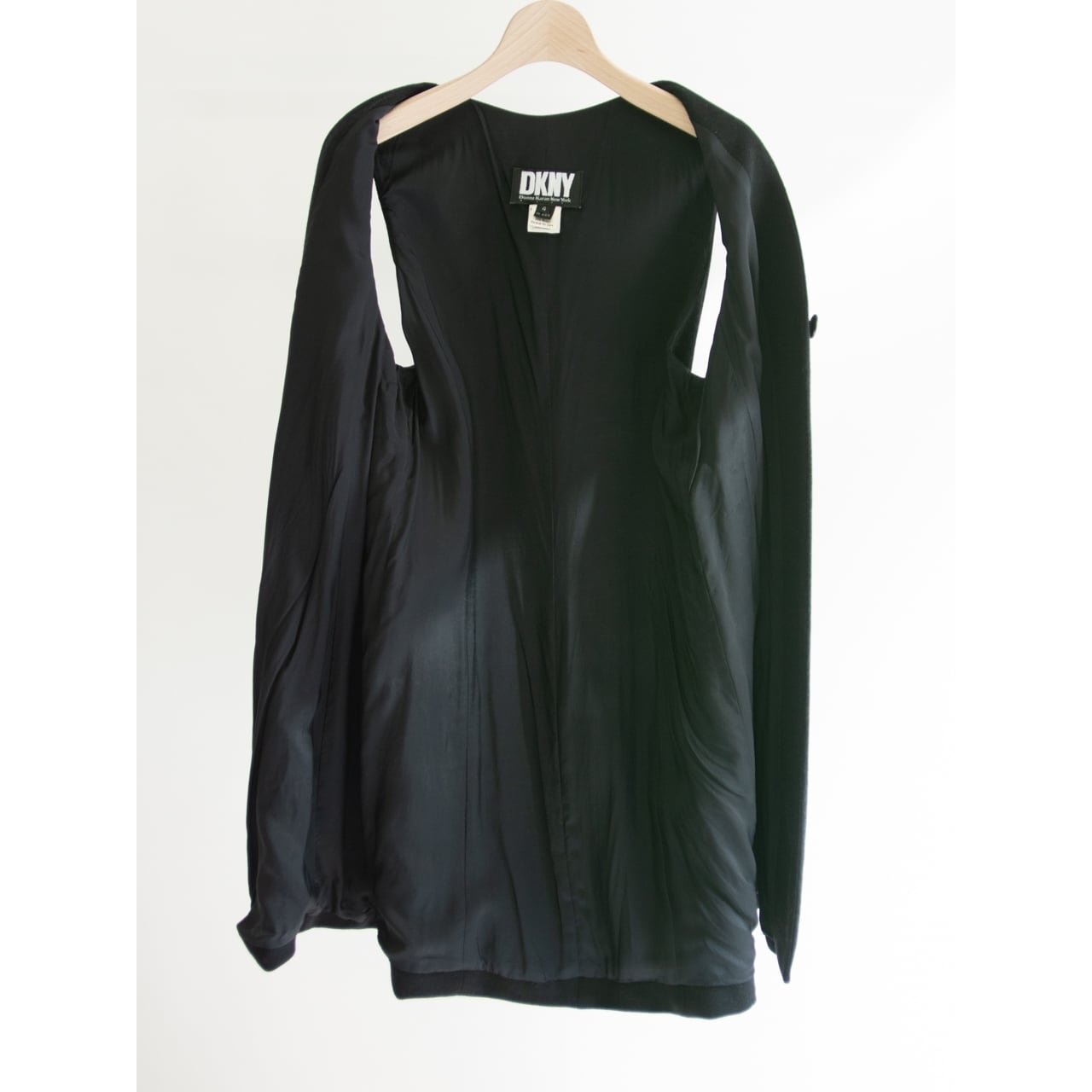 【DKNY】Made in U.S.A. 80-90's Wool-Nylon Jersey Long Vest（ダナキャランニューヨーク アメリカ製 ウールナイロンジャージー ロングベスト）