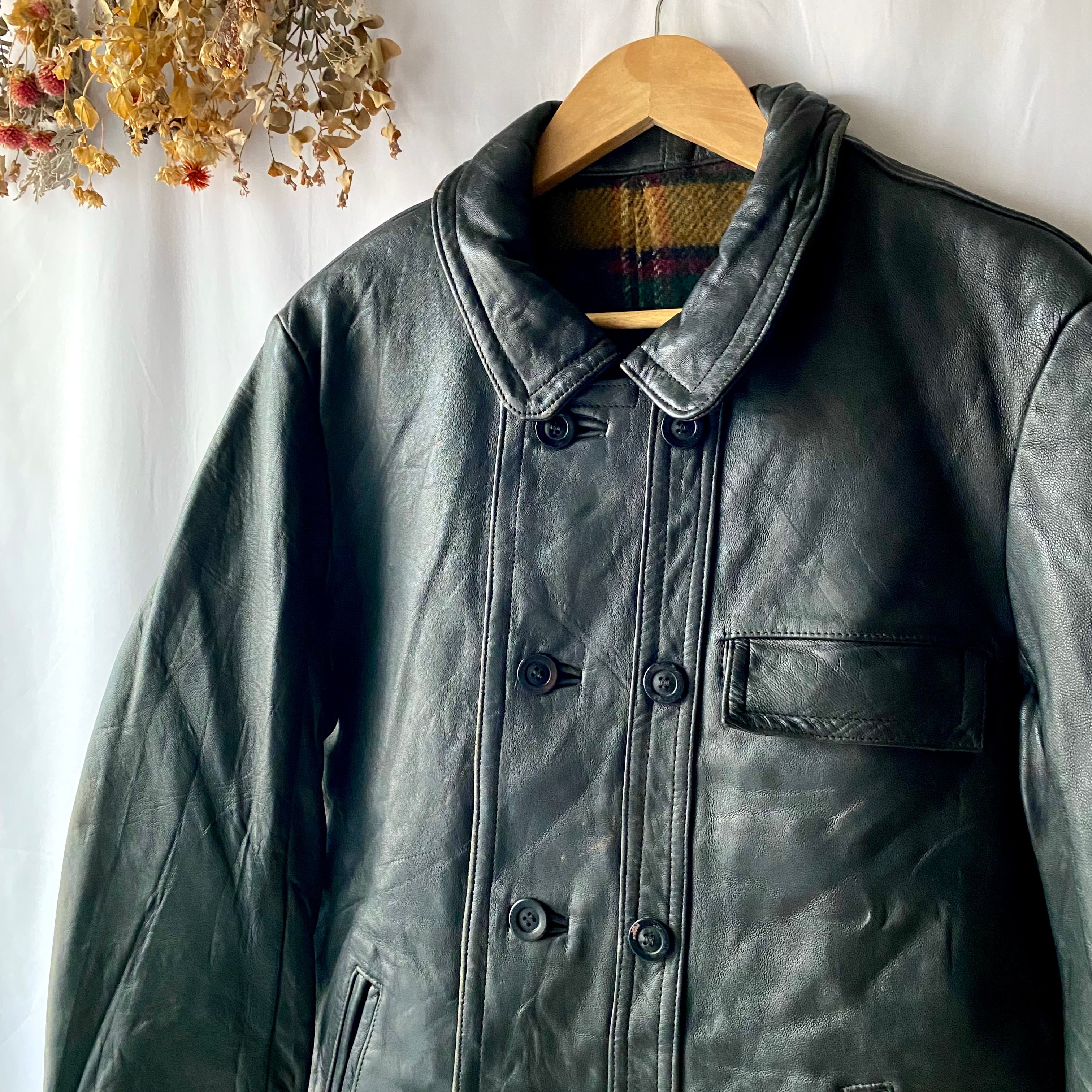 VINTAGE Le Corbusier jacket leather 60s 70s コルビジェ GVF