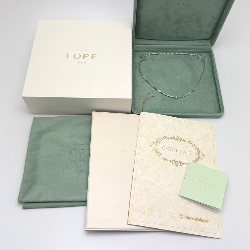 中古A】フォッペ EKAネックレス K18WGダイヤモンドネックレス D0.12 約