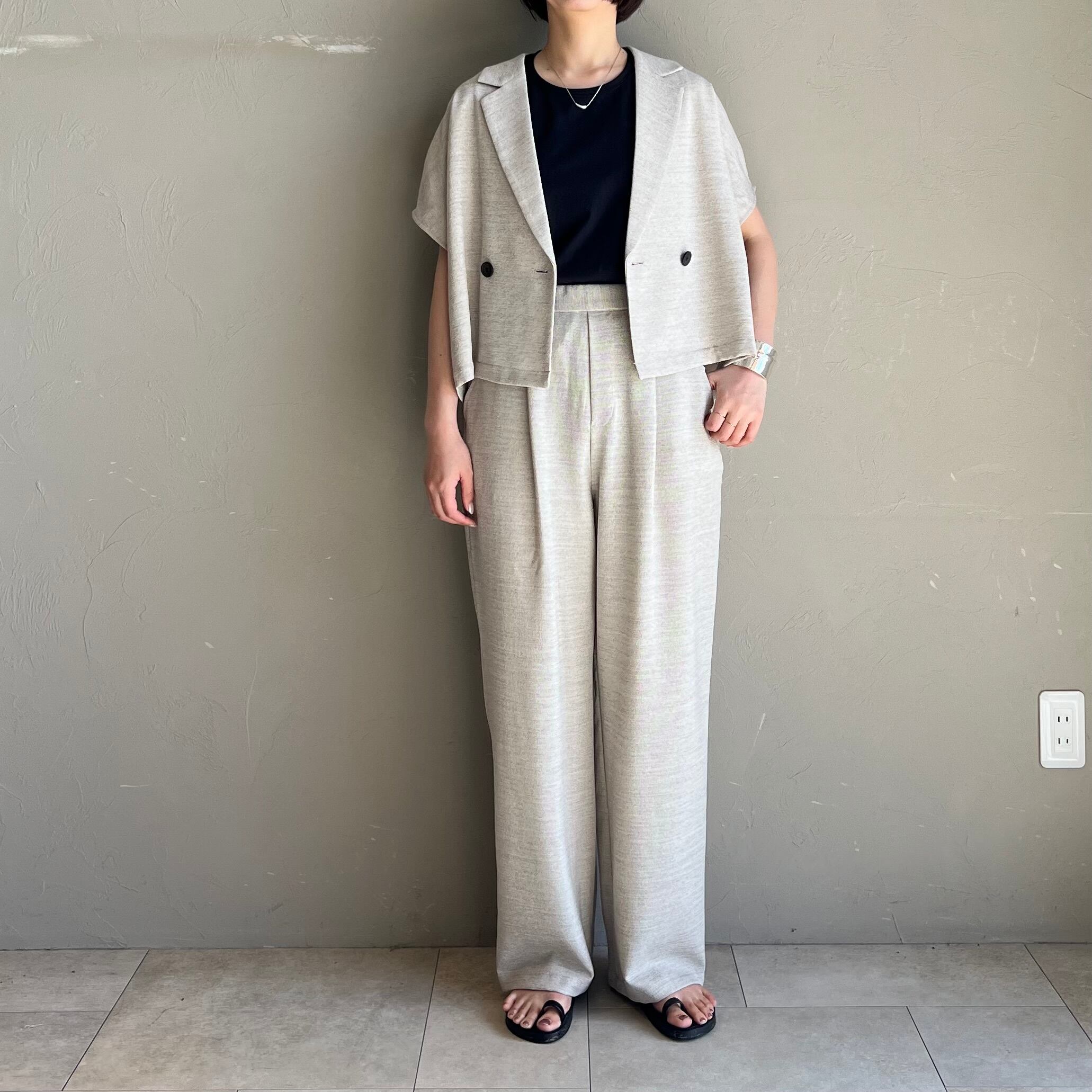 値下げ【美品】plantation メランジWAVE パンツ Plantation / S BIZEN MELANGE WAVE / パンツ(M black(26