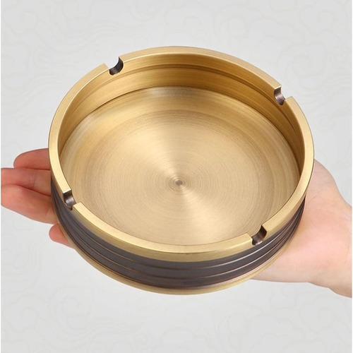 灰皿 卓上 真鍮 シェル 卓上灰皿 アクセサリー トレイ アンティーク ゴールド アッシュトレイ ゴージャス モダン レトロ 直径15cm