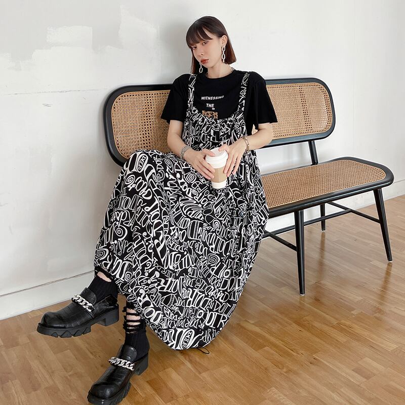 ブラックドレス サマールーズ薄手スカート ロング 夏物 ラブタオタオダレンハウス30242227877