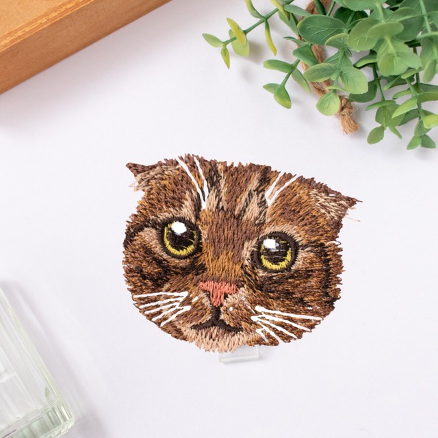 【猫めぐり】おしゃまなスコティッシュフォールド 刺繍シールワッペン