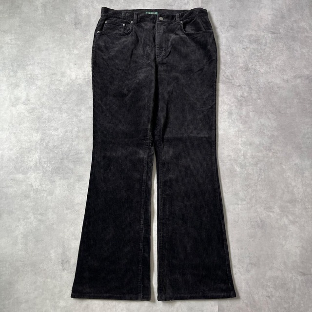ローレン ラルフローレン W34 コーデュロイ フレア 古着 黒 17055