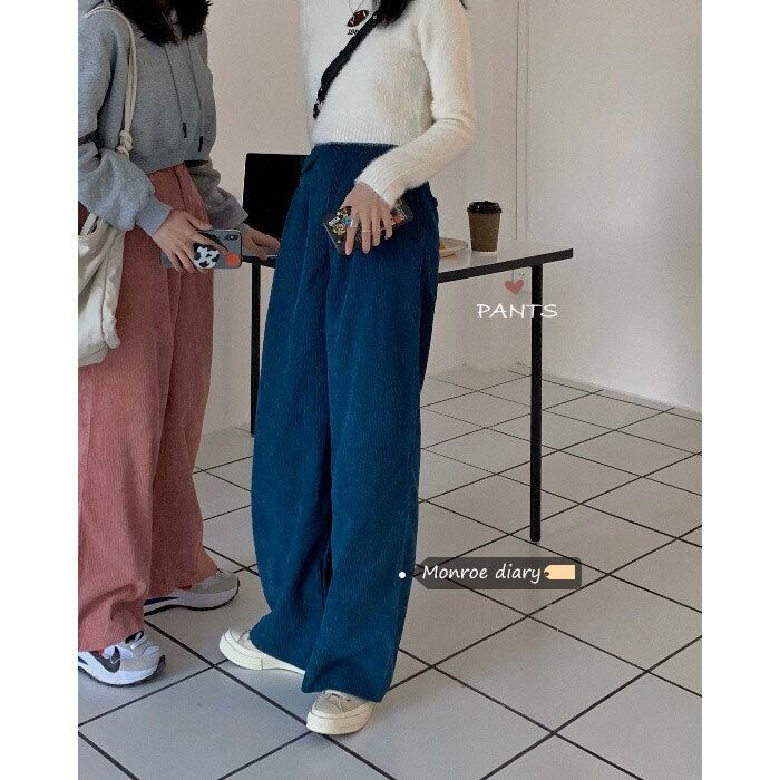 コーデュロイパンツ レディースルーズスプリングハイウェストカジュアル 春物 モンロー15943260139