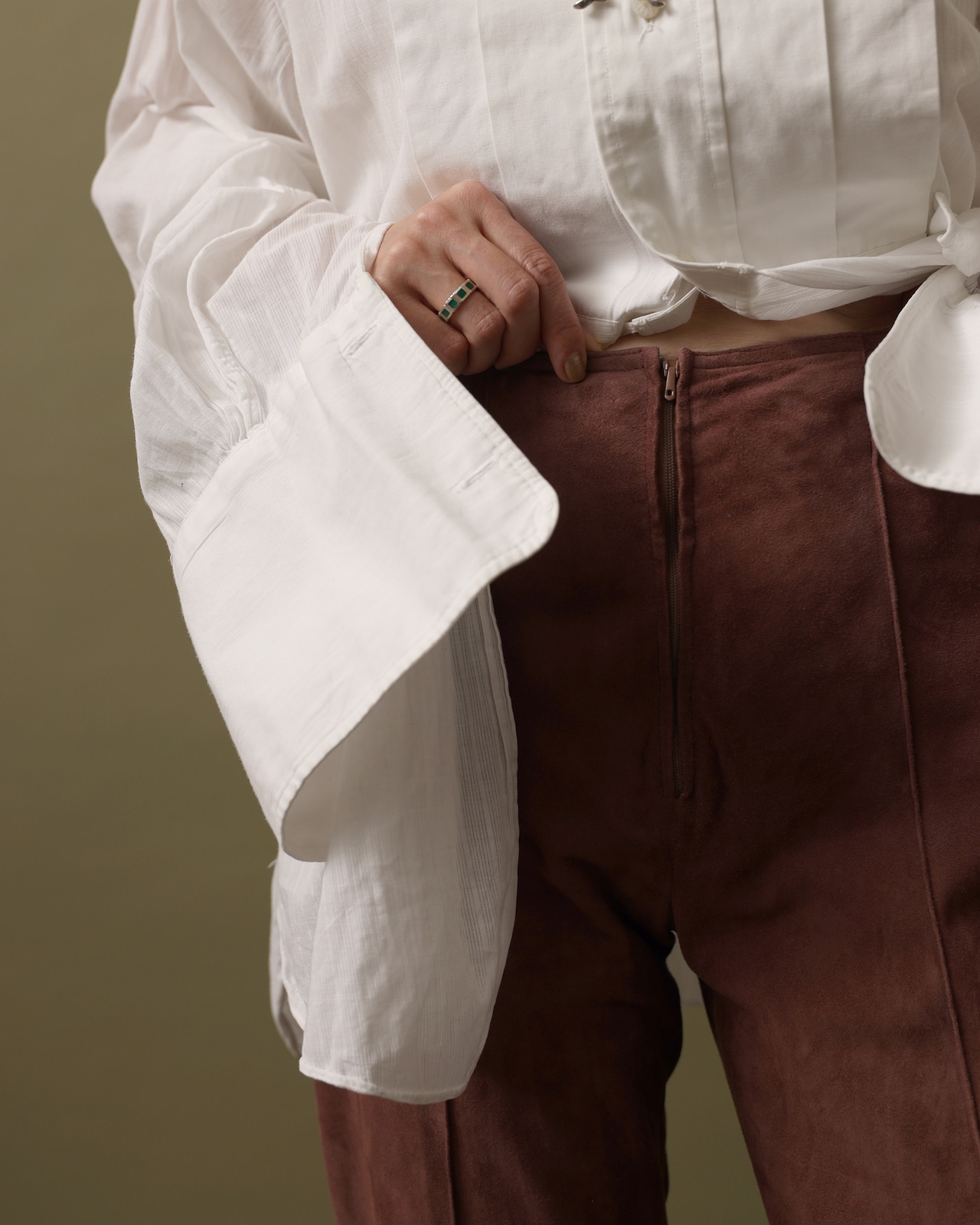 1990's Loewe / Front Zipper Leather Pants