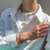 クレイ × バロックパール　カラフルネックレス［GSN090］