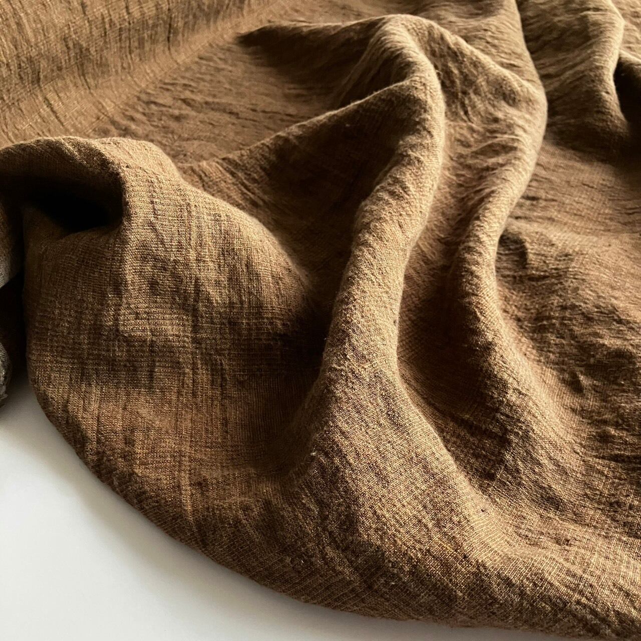 一反販売】20.8m 送料無料 CACAO BROWN VINTAGE WASHED GLENCHECK
