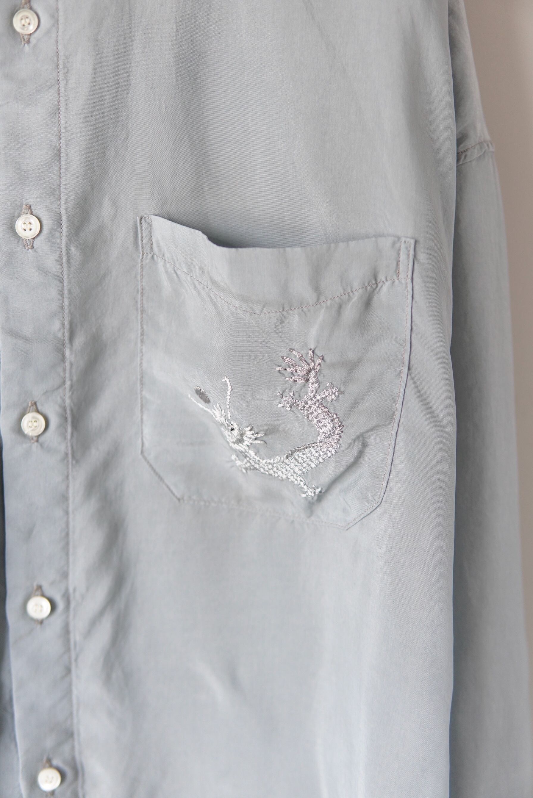 ANCELLM AGING EMBROIDERY SHIRT SAX 25SS ANCELLM AGING EMBROIDERY SHIRT