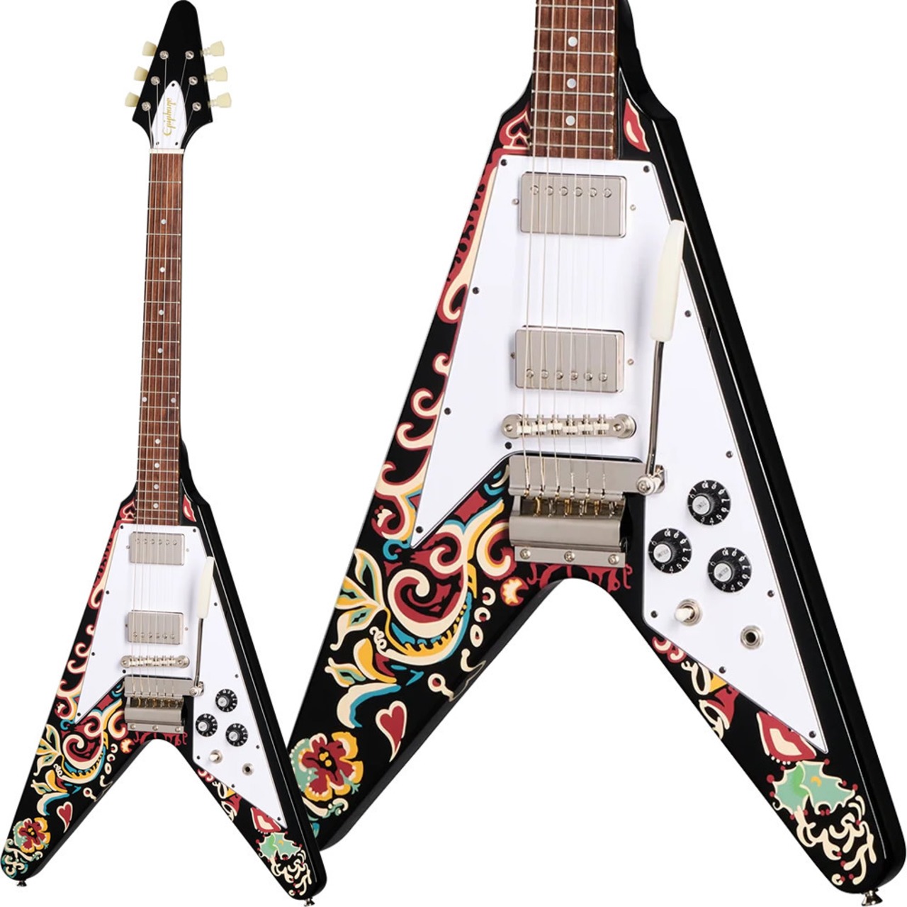 Epiphone Jimi Hendrix "Love Drops" Flying V (Ebony)