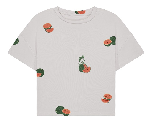 《STUDIO BOHEME 2026SS》T-SHIRT FLOW / OFF WHITE & WATERMELON / 36M・4Y・6Y