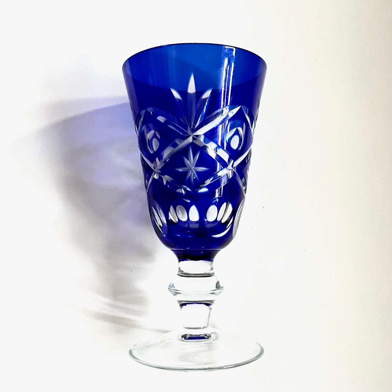 切子 青 ブルー ワイングラス 食前酒 2客 | 古美術 希 のぞみ 美術