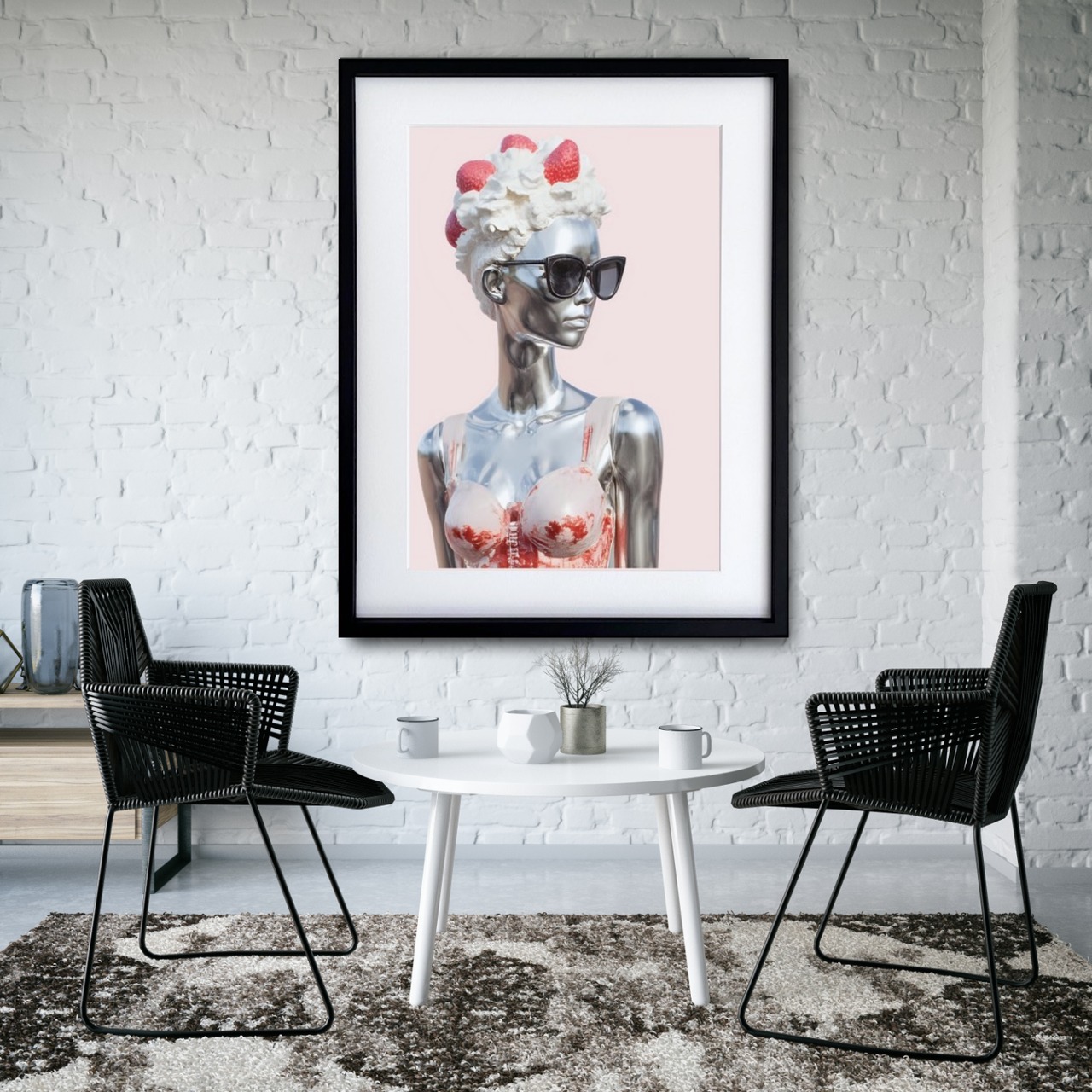 Sweatest Woman ⅳ｜スイーツとメタリックが溶け合うモダンポップアートポスター｜甘さとクールさが共鳴するスタイリッシュな一枚A4ポスター