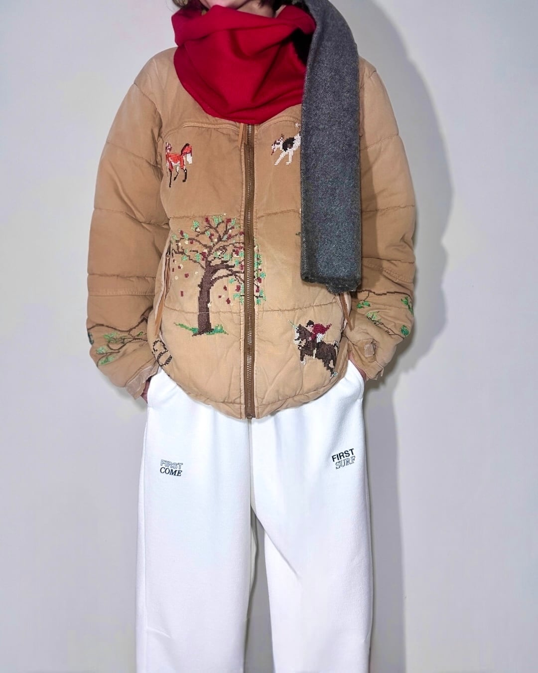 KHOKI  [VINTAGE EFFECT PUFFER JACKET]