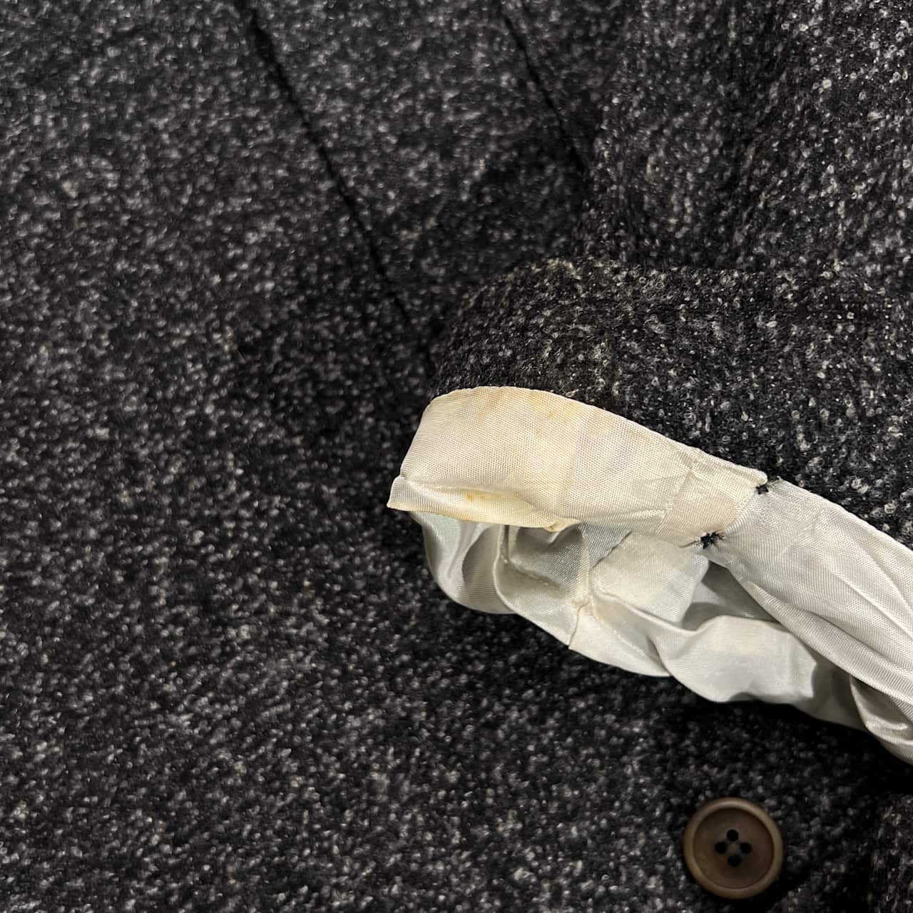 90s YVES SAINT LAURENT イヴサンローラン カシミヤ混 2B ツイード テーラードジャケット 48/ダークグレー メンズ ビンテージ