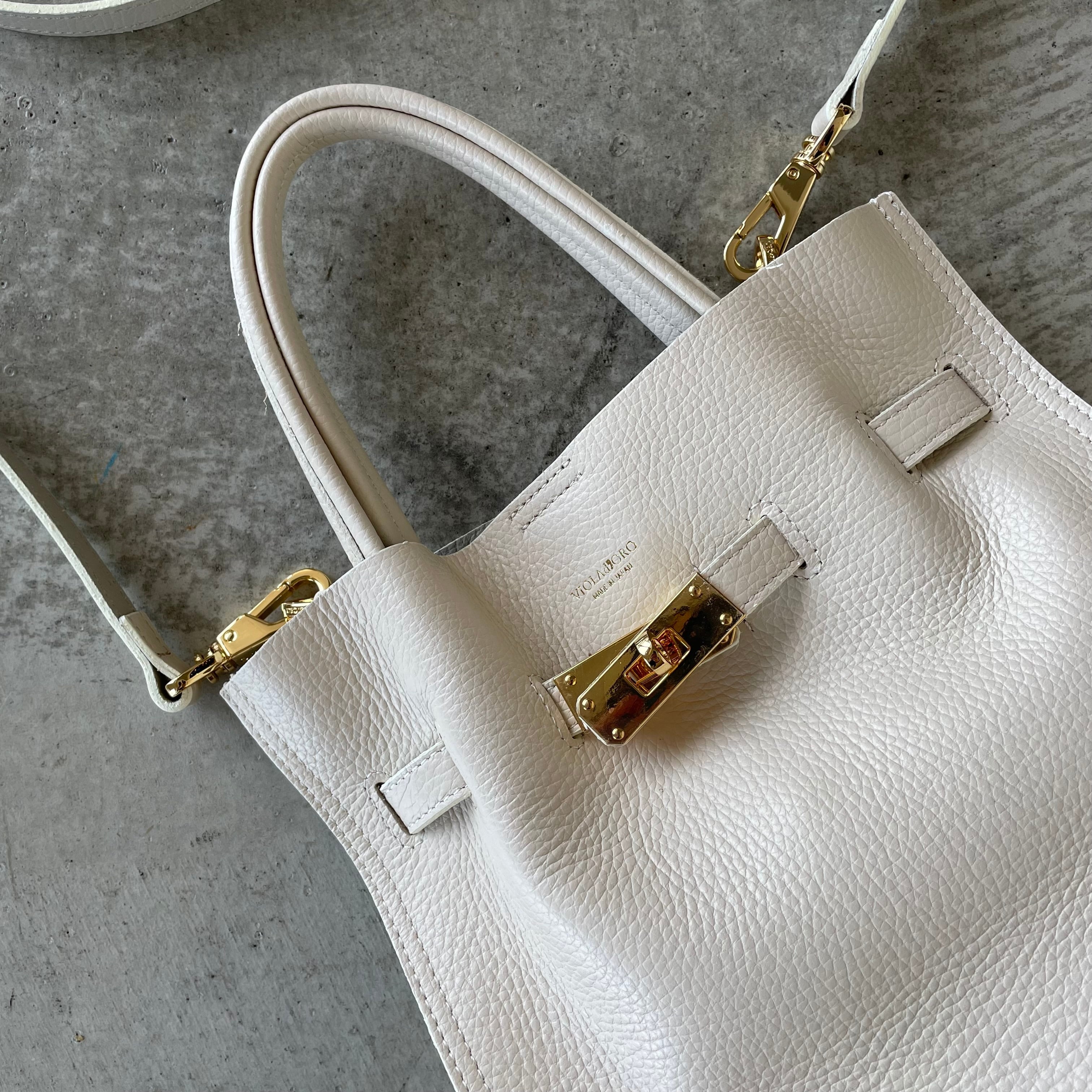 VIOLAd’ORO イタリアンWフェイスレザートートバッグ L グレー 追加》VIOLAd'ORO イタリアンWフェイスレザートートバッグ L（トート