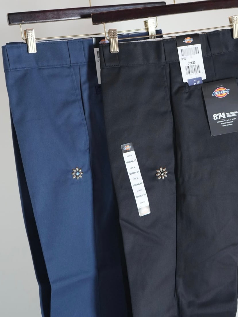 HTC × Dickies【874 フラワーターコイズ スタッズ ワークパンツ