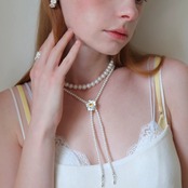 Fleur d’or pearl necklace【N012】