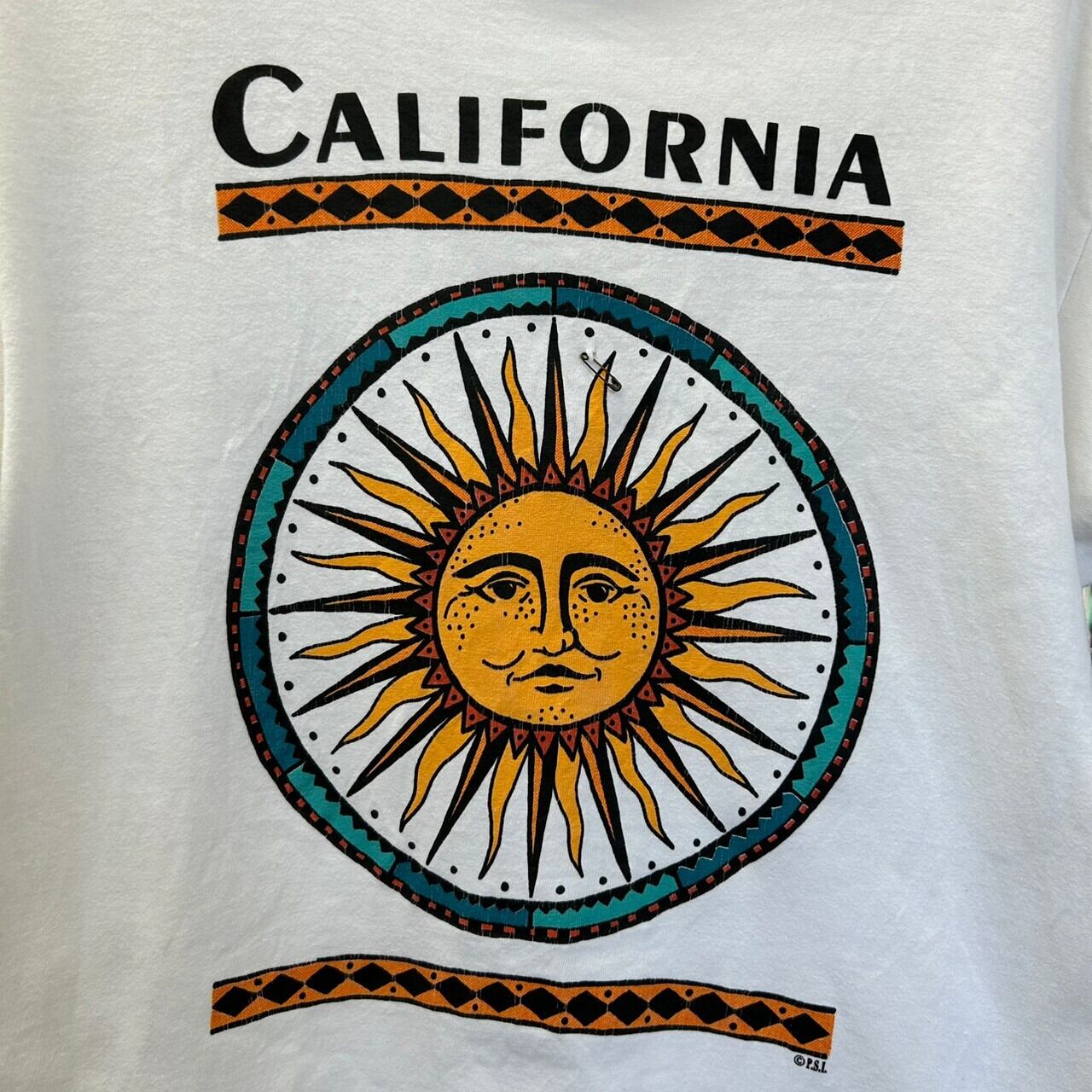 90s USA製 カリフォルニア 太陽 モチーフ 半袖Tシャツ デザイン