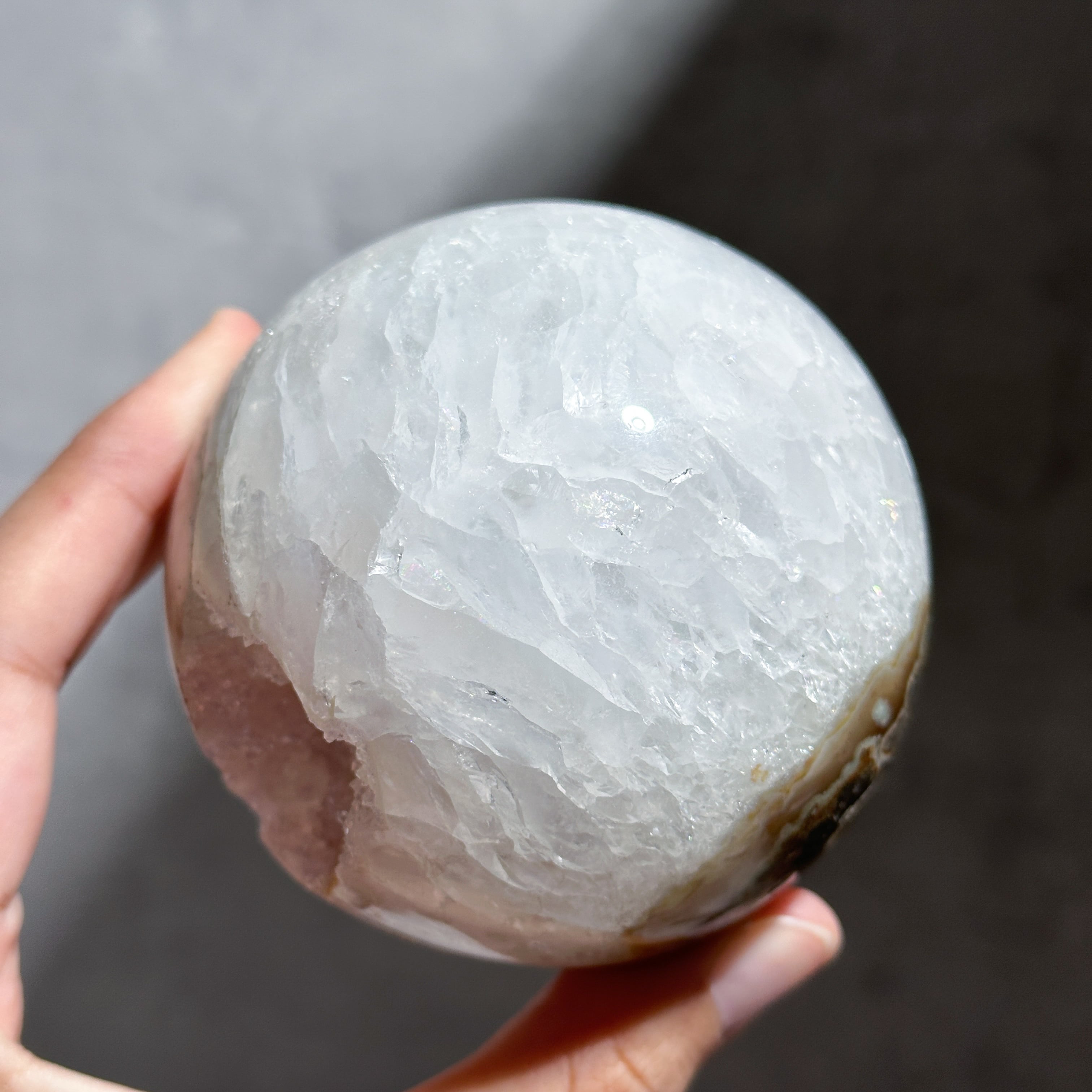 ウルグアイ産アゲート×アメジスト スフィア（丸玉）31◇Agate×Amethyst