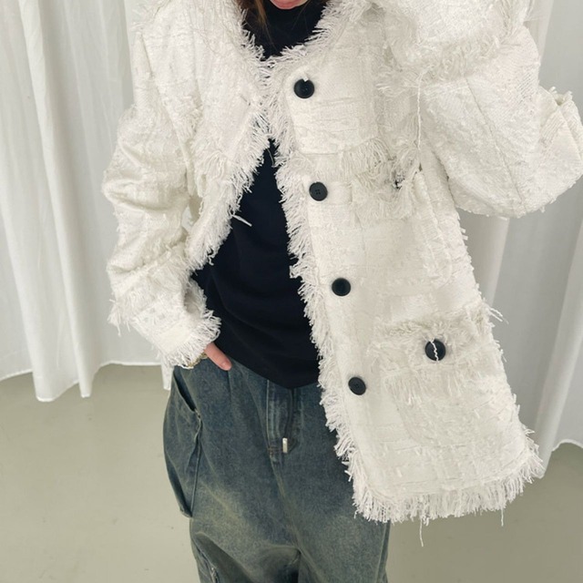 ツイードフリンジジャケット　LT0040021