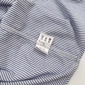 VAN JAC ヴァン ヂャケット エンブレム刺繍入り ストライプ オックスフォード BD 長袖シャツ M