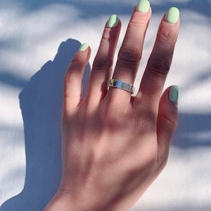 〈Silver925〉 hexagon ring / flat / 5mm