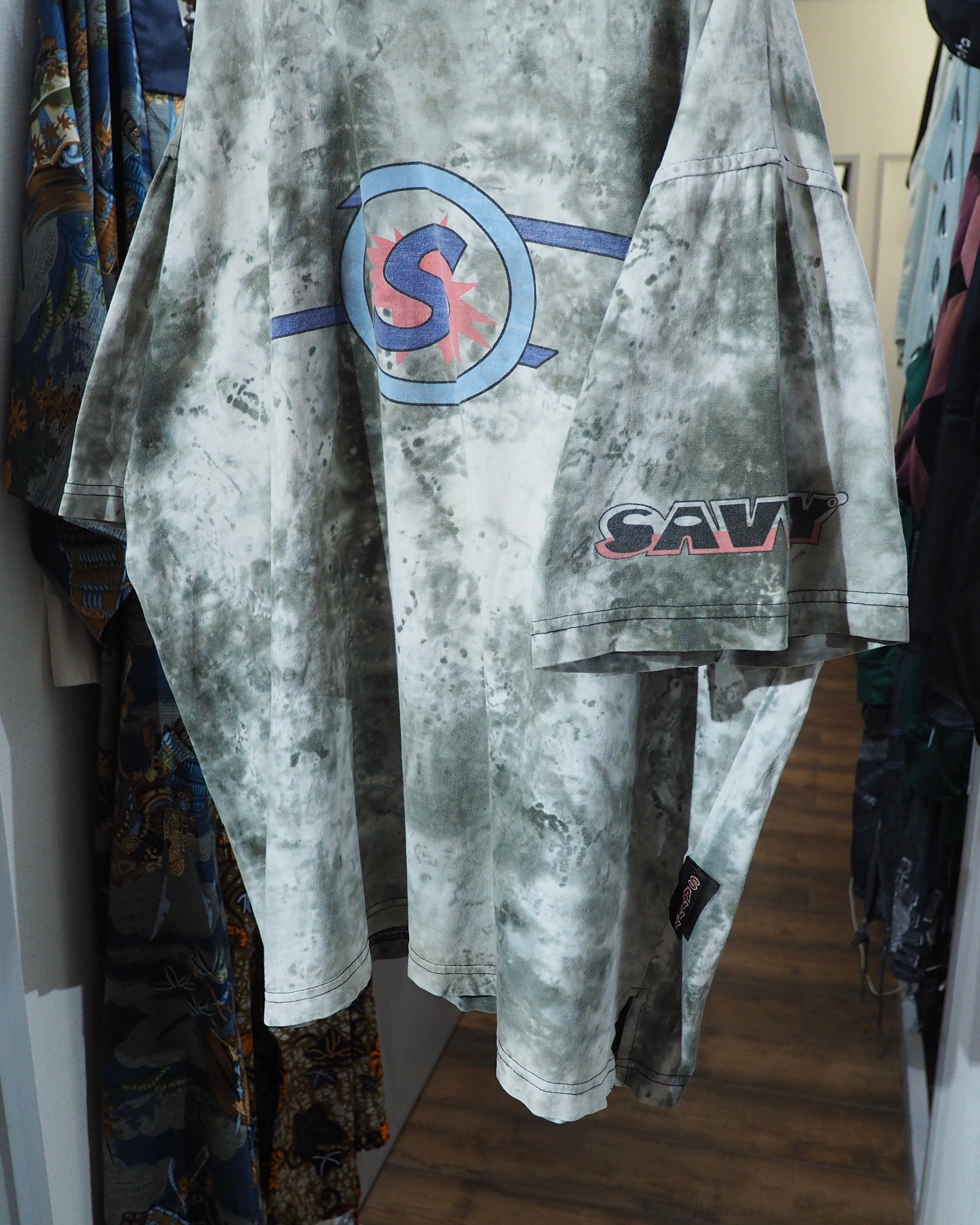 1990s ” Savvy ” Over Dyed × Logo printed vintage loose SS Tee