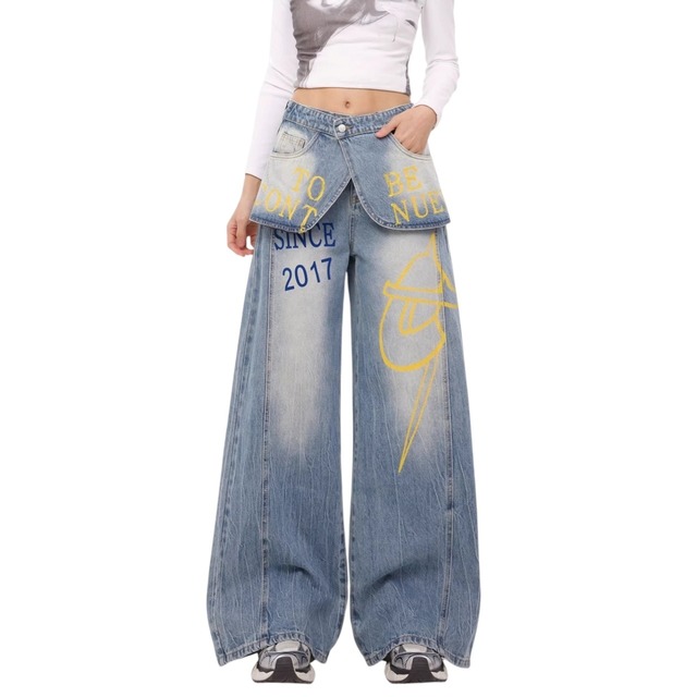 ストライプロゴプリントルーズシャツ   R01504