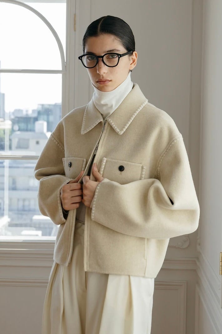 CREDONA WOOL EMBROIDERY SHORT ZIP JACKET ウールエンブロイダリー