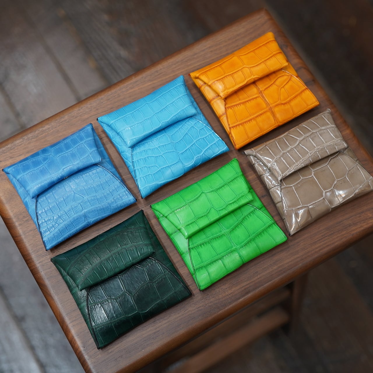 Maison d' Artisan クロコ・アリゲーター センター取りコインケース