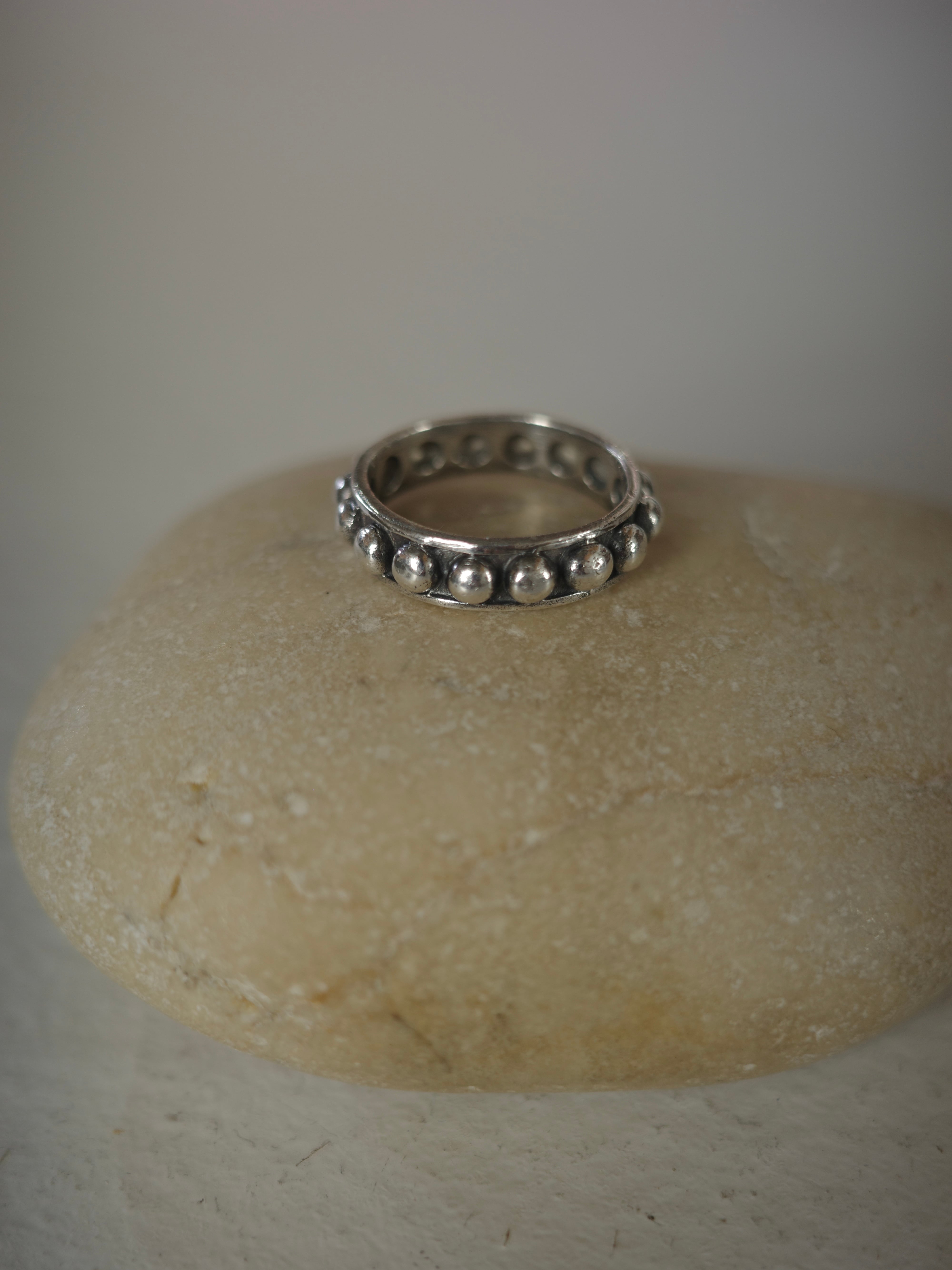 <vintage silver925>beaded band ring