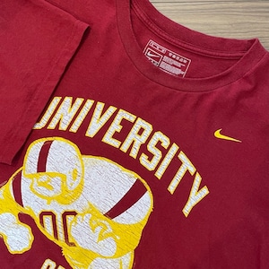 【NIKE】カレッジ 南カリフォルニア大学 Tシャツ アメフトアーチロゴ プリント XL オーバーサイズ ナイキ us古着 アメリカ古着