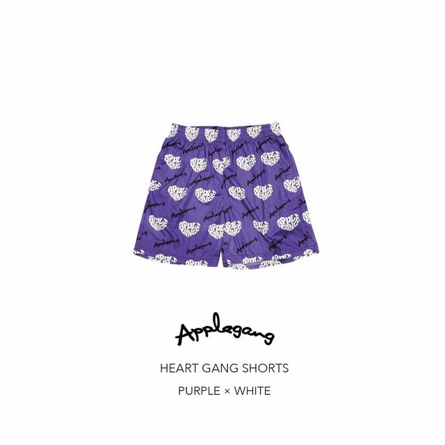 HEART GANG SHORTS パープル × ホワイト
