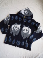 1990’s Ecuador Panda Wool Zip-Up Hoodie／ー