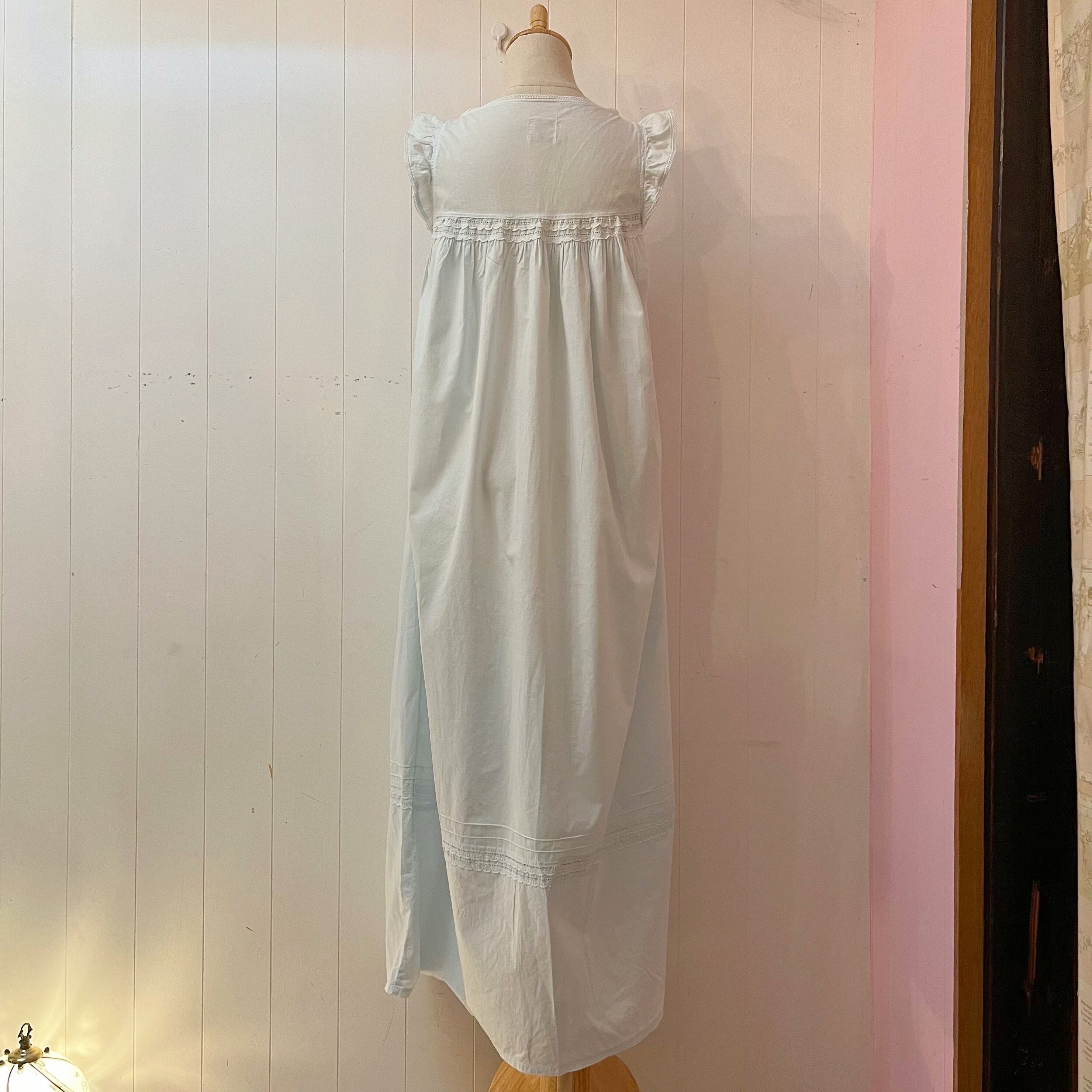 light blue sleeve less one-piece