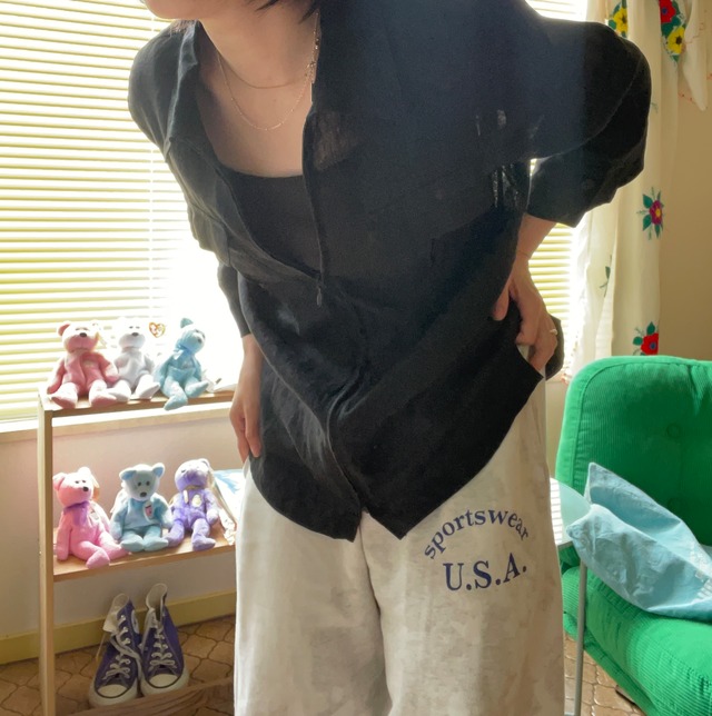 vintage Black zip shirt  jacket
