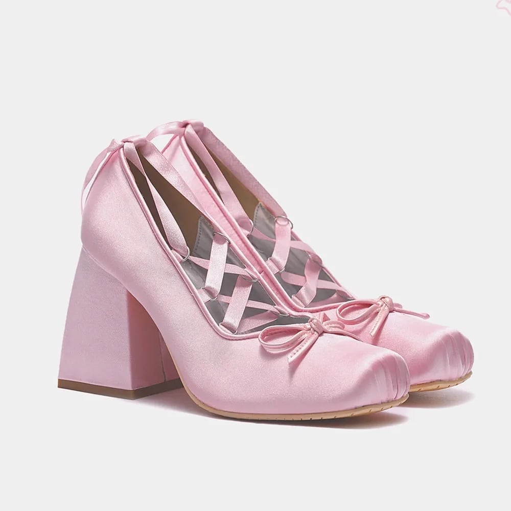 女性用レースアップシューズ,ハイヒールバレエシューズ,ヴィンテージ