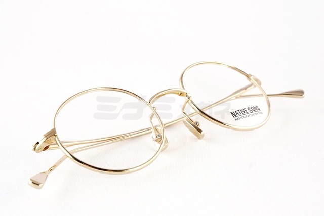 NATIVE SONS メガネ Seeger Col.16K Gold NSM-016B 45サイズ 47サイズ ラウンド シーガー ネイティブサンズ 鯖江 日本製 正規品-4枚目