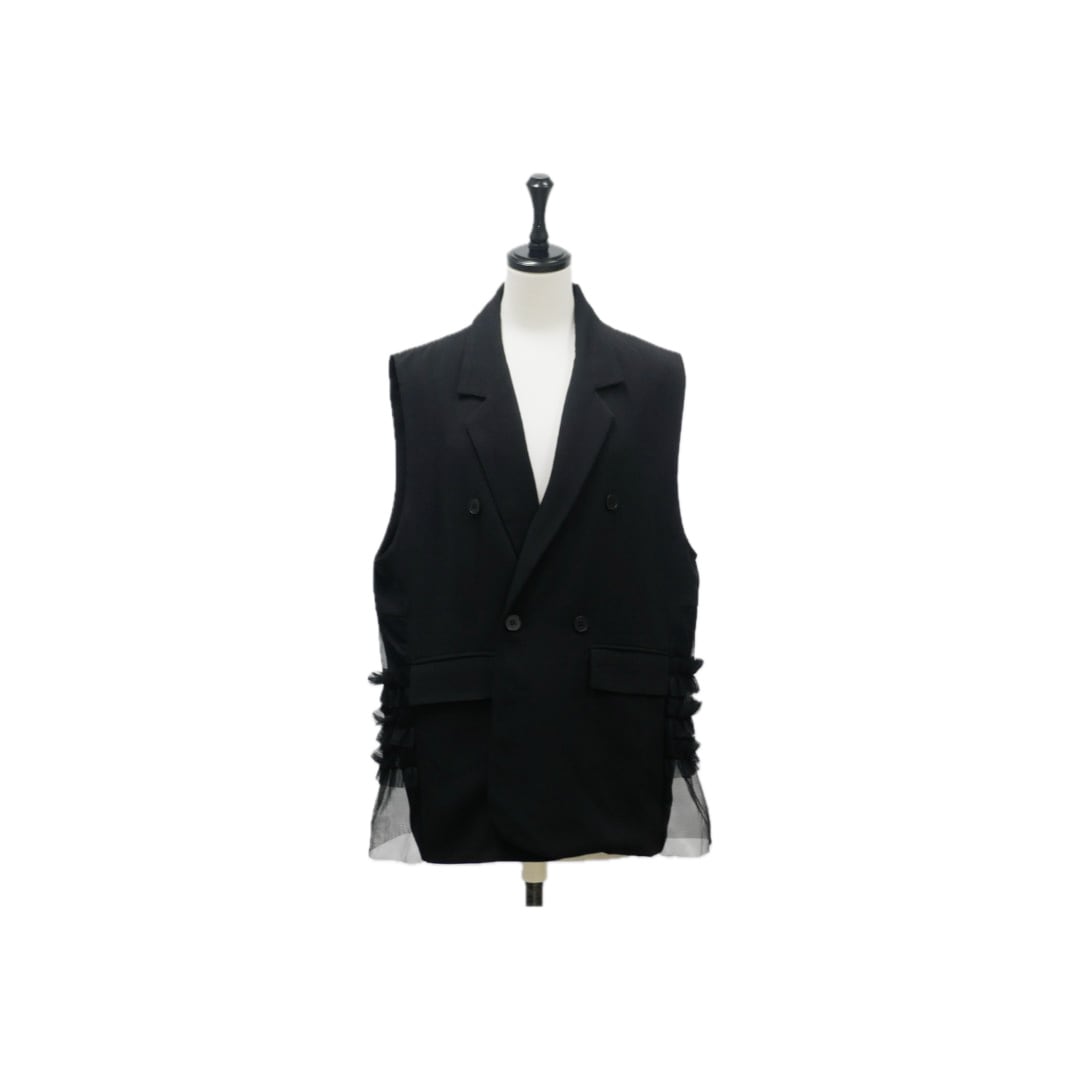 Back tulle frill design vest