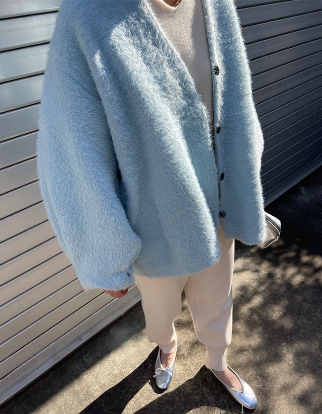 【23aw】Cashmere Over-fit Cardigan_Blue
