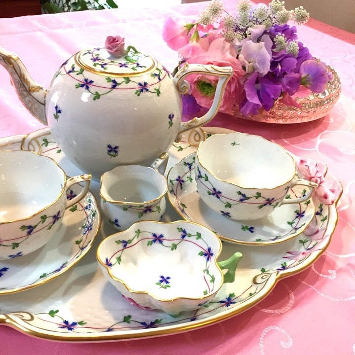 ヘレンド ブルーガーランド Tea for Two セット（未使用品） | Rosy Baby