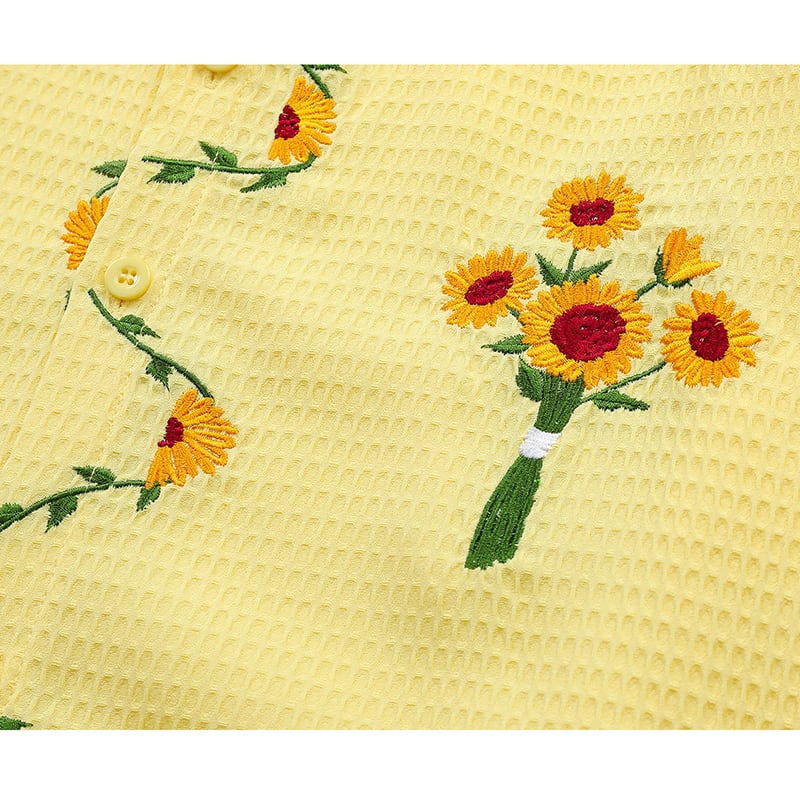 ♥向日葵刺繍シャツ！【UATONLINEシリーズ】☆シャツ☆ ユニセックス