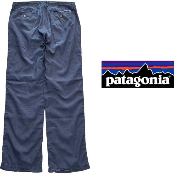 1点物◇パタゴニアPatagoniaリネン紺ヘンプパンツ古着メンズSM